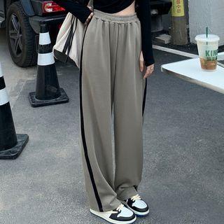 Side Striped Wide-leg Sweatpants