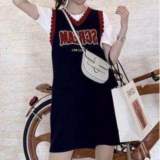 Set: Short-sleeve T-shirt + Tank Dress