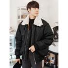 Sherpa-fleece Funnel-neck Flight Jacket