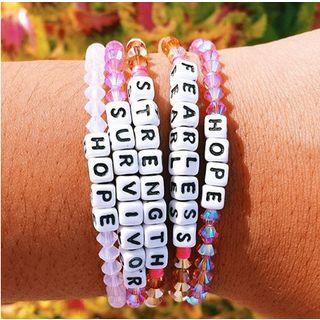 Faux Crystal Lettering Bead Bracelet