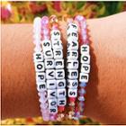 Faux Crystal Lettering Bead Bracelet