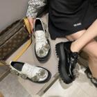 Flower Detail Platform Lace Up Shoes