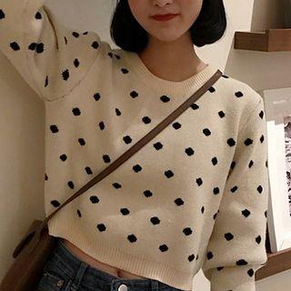 Cropped Polka Dot Sweater