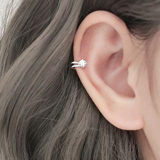 925 Sterling Silver Rhinestone Star Cuff Earring