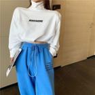Mock-turtleneck Lettering Pullover / Sweatpants