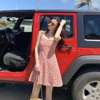 Floral Spaghetti-strap A-line Dress