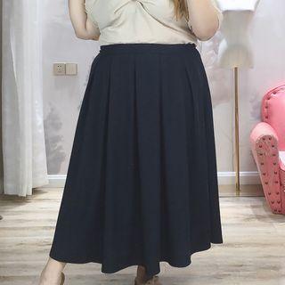Plus Size Midi A-line Skirt