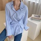 Two-way Loose-fit Stripe Shirt