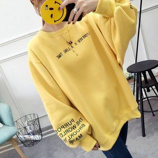 Lantern Sleeve Lettering Pullover