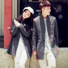 Couple Matching Houndstooth Button Coat
