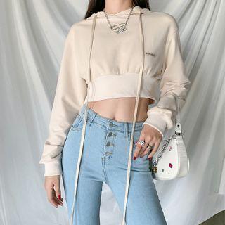 Appliqued Crop Hoodie