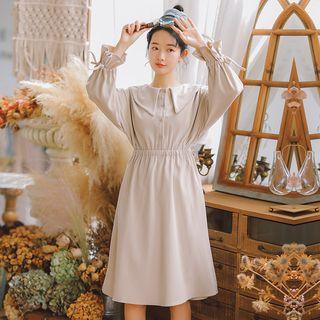 Long-sleeve Cape Collar Dress