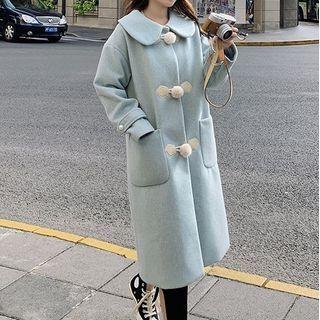 Pom Pom Toggle Long Coat