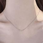 925 Sterling Silver Curved Bar Pendant Necklace
