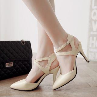 Faux-leather Pointy-toe High-heel Pumps