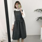 Striped Belted Sleeveless Dress