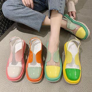 Platform Colored Panel Sandals