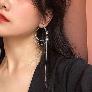 Alloy Droplet Fringed Earring 1 Pair - Tassel - One Size