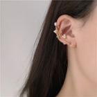 Faux Pearl Stud Earring 1 Pc - Gold - One Size