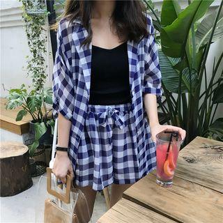 Set: Checked Shorts + Shirt