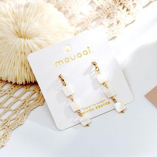 Square Shell Dangle Earring Al2656 - Gold - One Size