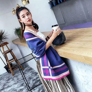 Fray Hem Plaid Winter Scarf