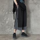 Tie-dyed Panel Straight-cut Cropped Pants