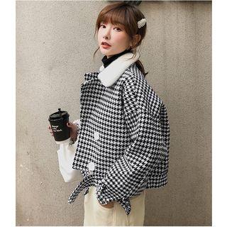 Pattern Double Breasted Coat As Shown In Figure - One Size