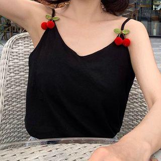 Cherry Accent Spaghetti Strap Top