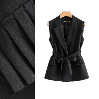 Tie-front Tasseled Vest