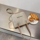 Chain Lettering Woven Bucket Bag