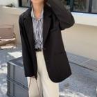 Long-sleeve Plain Two Button Blazer