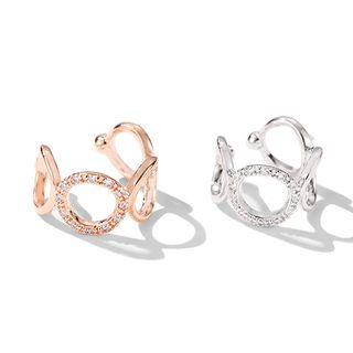 Rhinestone Hoop Cuff Earring