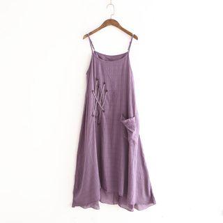 Spaghetti Strap Buttoned Dress
