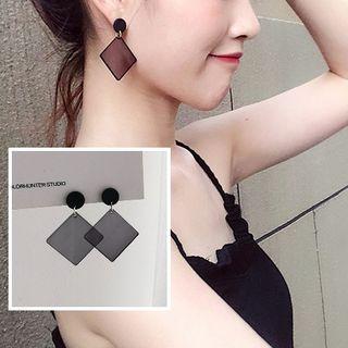 Transparent Geometric Drop Earring / Clip-on Earring