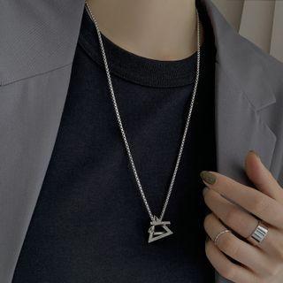 Triangle Pendant Alloy Necklace Xl1401 - Silver - One Size