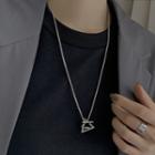 Triangle Pendant Alloy Necklace Xl1401 - Silver - One Size