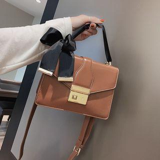Faux Leather Top Handle Crossbody Bag