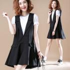 Set: Short-sleeve T-shirt + Flounced Pinafore Dress
