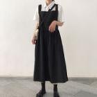 Plain Sleeveless A-line Midi Dress Dress - One Size