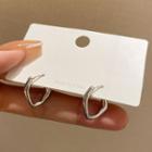 Geometric Sterling Silver Hoop Earring E4155 - 1 Pair - Silver - One Size