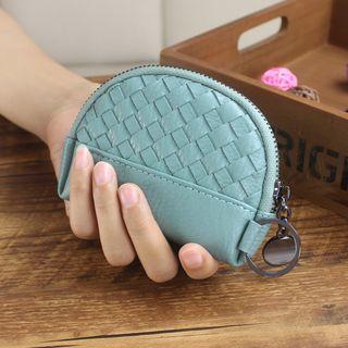 Faux-leather Woven Pouch