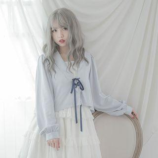 Lace Up Front Cropped Coat