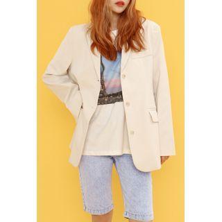 Single-breasted Tailored Blazer Cream - One Size