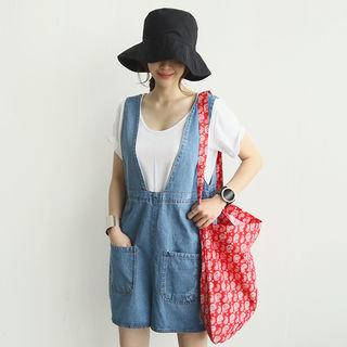 Dual-pocket Distressed Jumper Shorts