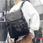 Faux Leather Backpack 5004 - Backpack - Black - One Size