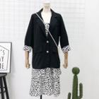 Set: Light Blazer + Leopard-print Sleeveless Dress