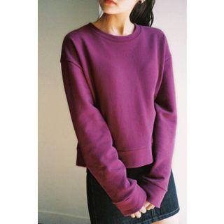 Button-back Cotton Sweatshirt