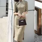 Traditional Chinese Elbow-sleeve Knit Dress