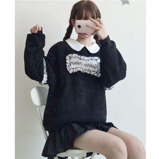 Peter Pan Collar Applique Pullover